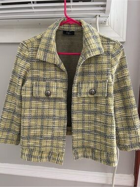 Yellow Plaid Tweed Jacket